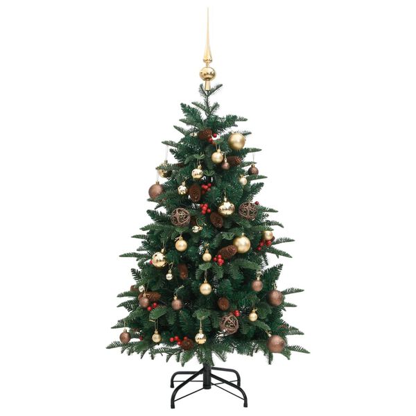vidaXL Artificial Hinged Christmas Tree 150 LEDs & Ball Set 150 cm