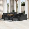 vidaXL Garden Sofa Set with Cushion 17 pcs Black Poly Rattan