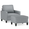 vidaXL Sofa Chair with Footstool Light Grey 60 cm Fabric