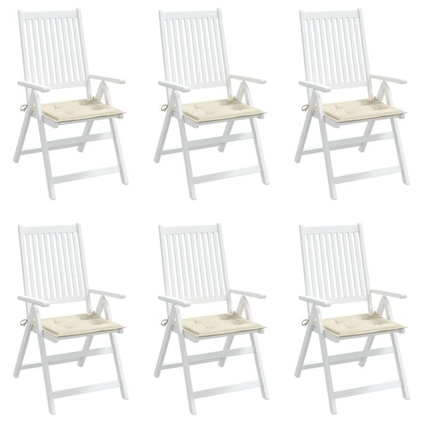 vidaXL Garden Chair Cushions 6 pcs Cream 50x50x2 cm Oxford Fabric