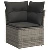 vidaXL 6 Piece Garden Sofa Set with Cushions Grey Poly Rattan