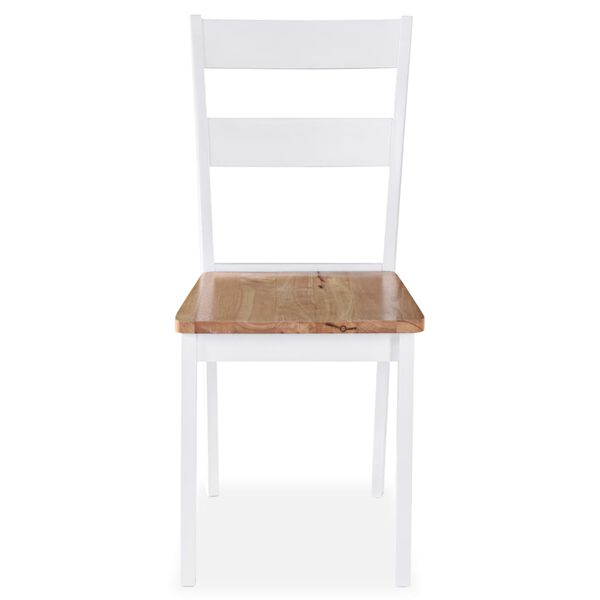 vidaXL Dining Chairs 6 pcs White Solid Rubber Wood