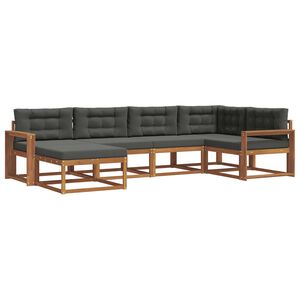 vidaXL Outdoor Sofa Set 6 pcs Natural and Anthracite