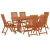 vidaXL 7 Piece Garden Dining Set Solid Wood Eucalyptus