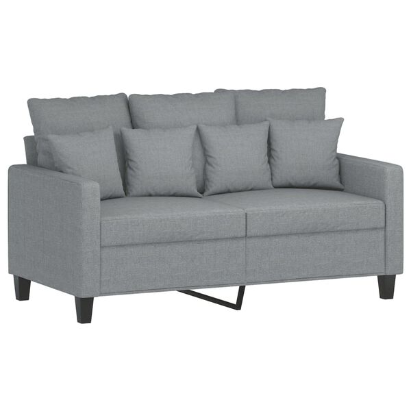 vidaXL 4 Piece Sofa Set with Pillows Light Grey Fabric