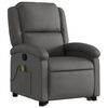 vidaXL Stand up Massage Recliner Chair Grey Real Leather