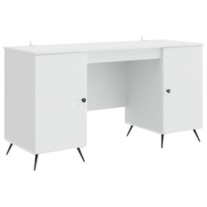 vidaXL Desk with Shelf White 142.5 x 50 x 75 cm Engineered Wood