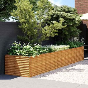vidaXL Garden Raised Bed 479 x 100 x 69 cm Galvanised Steel