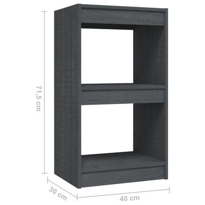 vidaXL Book Cabinet Grey 40x30x71.5 cm Solid Pinewood