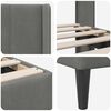 vidaXL Bed Frame with Headboard Dark Grey 180 x 200 cm Velvet