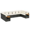 vidaXL 10 Piece Garden Sofa Set with Cushions Black Poly Rattan