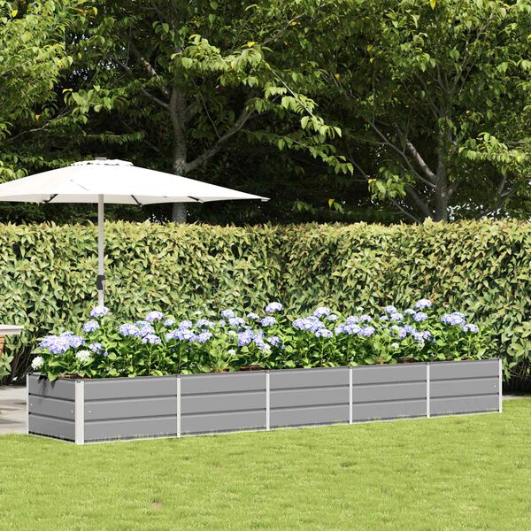 vidaXL Planter Light Grey 400 x 80 x 45 cm Steel