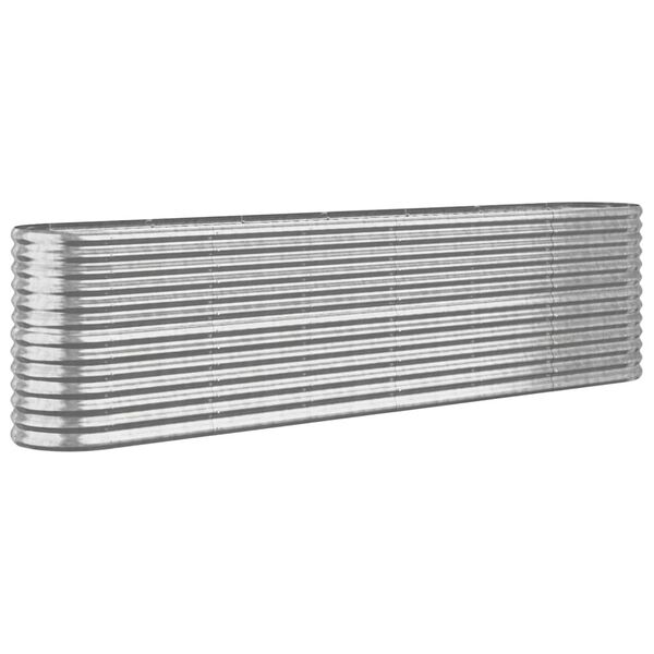vidaXL Garden Raised Bed Galvanised Steel 260x40x68 cm Silver