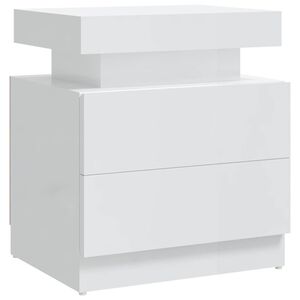 vidaXL Bedside Cabinet | High gloss white | Engineered wood | Bedside Cabinet