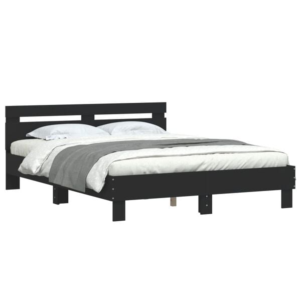 vidaXL Bed Frame without Mattress Black 150x200 cm King Size