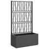 vidaXL Garden Planter with Trellis Dark Grey 80x36x140 cm PP