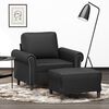 vidaXL Sofa Chair with Footstool Black 60 cm Faux Leather