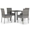 vidaXL 5 Piece Garden Dining Set Poly Rattan Grey