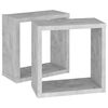 vidaXL Wall Cube Shelves 2 pcs Concrete Grey 30x15x30 cm