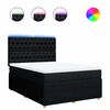 vidaXL Box Spring Bed with Mattress Black Queen Fabric
