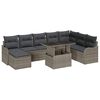 vidaXL Garden Sofa Set 9 pcs Grey Poly rattan