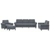 vidaXL 4 Piece Sofa Set with Cushions Dark Grey Velvet