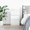 vidaXL Bedside Cabinet with 3 Drawers White 39x35x65 cm