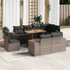 vidaXL 9 Piece Garden Sofa Set with Cushions Grey Poly Rattan
