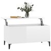 vidaXL Coffee Table High Gloss White 90x44.5x45 cm Engineered Wood