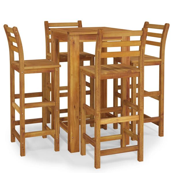 vidaXL 5 Piece Garden Bar Set Solid Wood Acacia