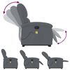 vidaXL Stand up Massage Recliner Chair Dark Grey Velvet