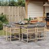vidaXL 9 Piece Garden Dining Set with Cushions Mix Beige Poly Rattan