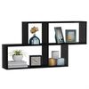 vidaXL Wall Shelf High Gloss Black 100x18x53 cm Engineered Wood