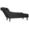 vidaXL Chaise Lounge with Pillow and Right Armrest Black Velvet