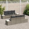 vidaXL Garden Sofa Set with Cushion 8 pcs Grey Poly Rattan