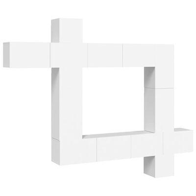 vidaXL 9 Piece TV Cabinet Set White Engineered Wood