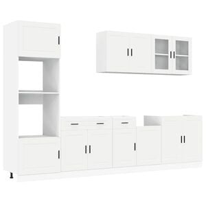 vidaXL 7 Piece Kitchen Cabinet Set Porto White Engineered Wood