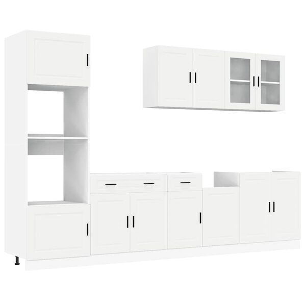 vidaXL 7 Piece Kitchen Cabinet Set Porto White Engineered Wood
