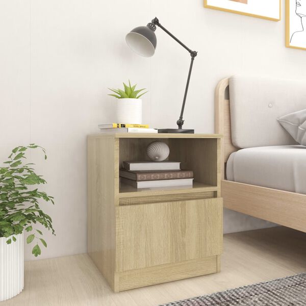 vidaXL Bed Cabinets 2 pcs Sonoma Oak 40x40x50 cm Engineered Wood