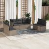 vidaXL 7 Piece Garden Sofa Set with Cushions Grey Poly Rattan