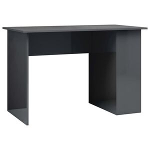 vidaXL Desk | High gloss grey | Engineered wood | Compact | Desk | Rectangular