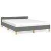 vidaXL Bed Frame without Mattress Dark Grey Full Fabric