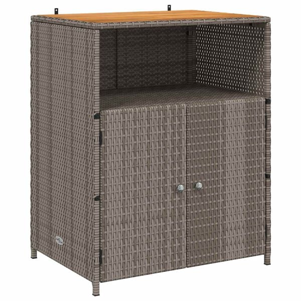 vidaXL Cabinet Grey 70 x 50 x 87 cm Polyester and Roly Ratten
