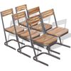 vidaXL Dining Chairs 6 pcs Solid Teak Wood