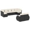 vidaXL 9 Piece Garden Sofa Set with Cushions Black Poly Rattan