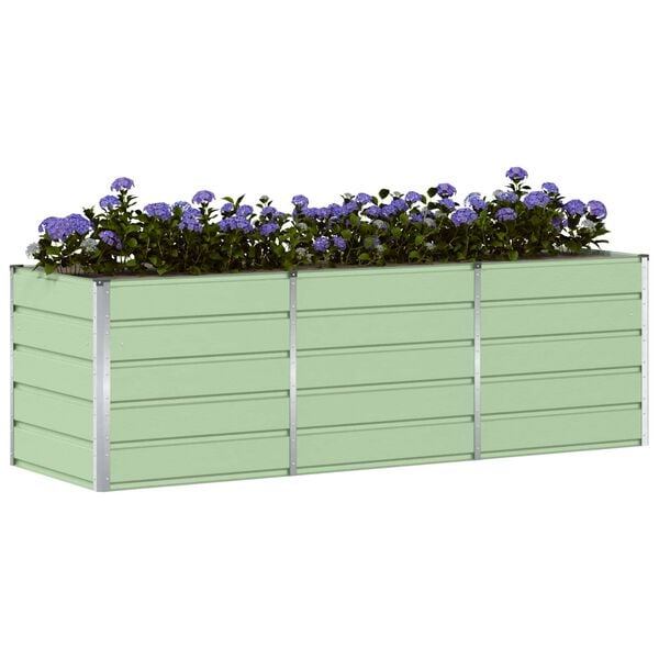 vidaXL Planter Green 240 x 80 x 75 cm Steel