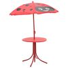 vidaXL 3 Piece Kids' Garden Bistro Set with Parasol Red