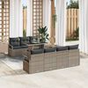 vidaXL Garden Sofa Set with Cushion 8 pcs Grey Poly rattan