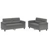 vidaXL 2 Piece Sofa Set with Cushions Dark Grey Microfibre Fabric