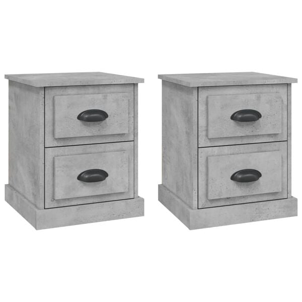 vidaXL Bedside Cabinets 2 pcs Concrete Grey 39x39x47.5 cm Engineered Wood